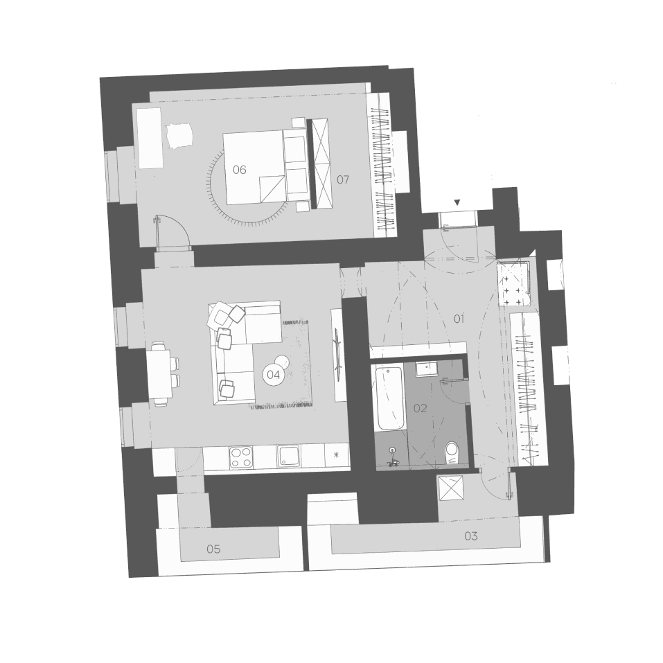 Pôdorys bytu B1.01 - B